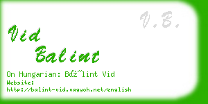 vid balint business card